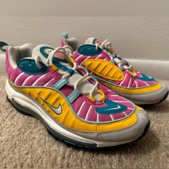 Nike Air Max 98 Teal Fuchsia Low Top Sneakers - Picture 4 of 7